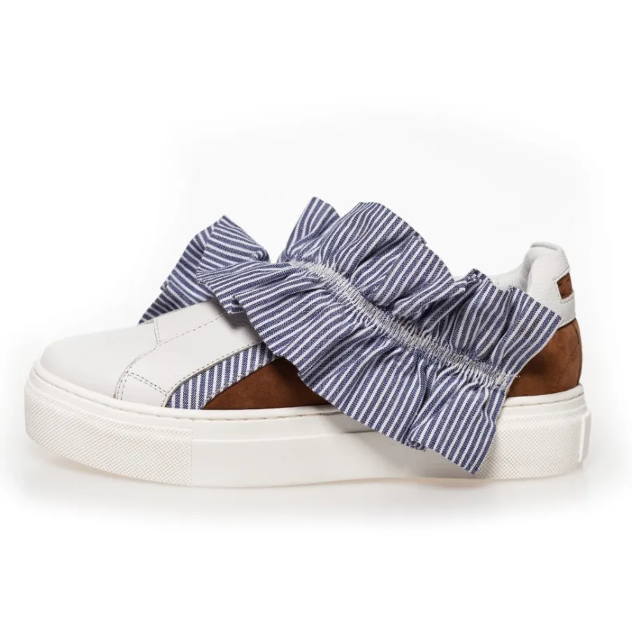 Copenhagen Shoes Sneakers^TAKE ME THERE - WHITE/COGNAC White cognac