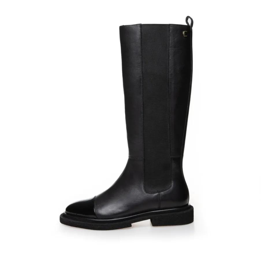 Copenhagen Shoes Lange Støvler^THE ART BOOT PATENT/TOE - Black