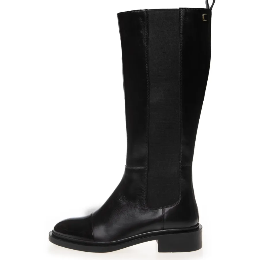 Copenhagen Shoes Lange Støvler^THE LOVE BOOT PATENT / TOE - Black