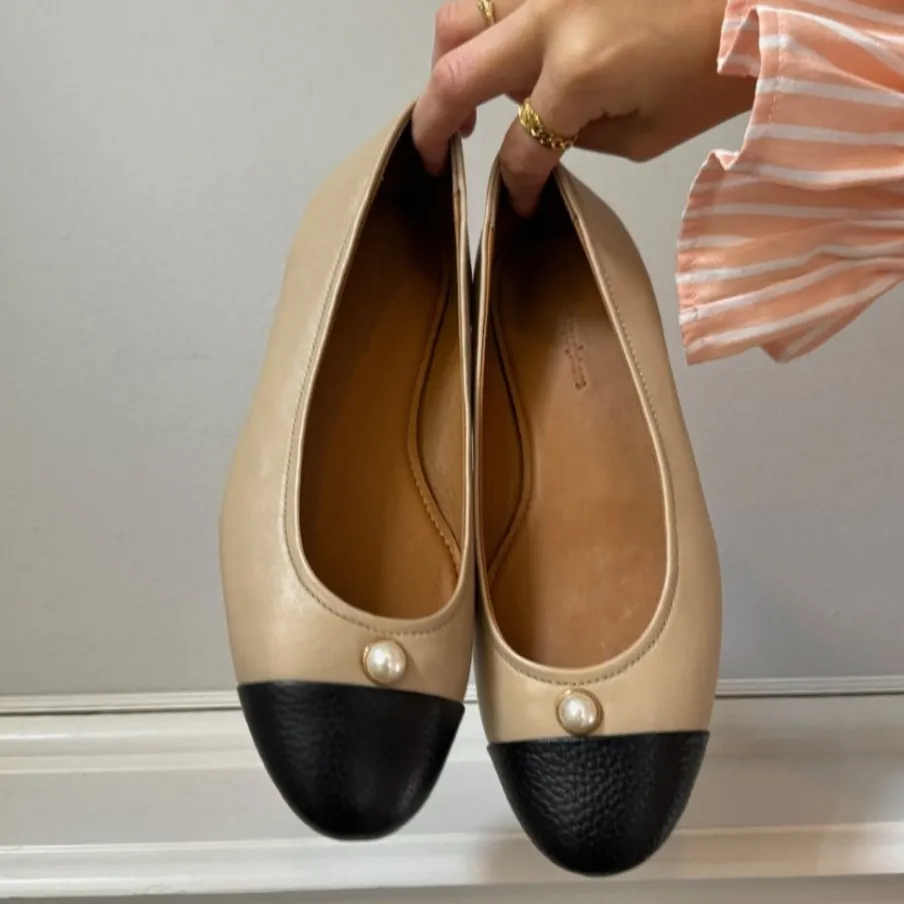 Copenhagen Shoes Ballerinasko^THE PEARL BALLERINA - BLACK / NUDE Black nude