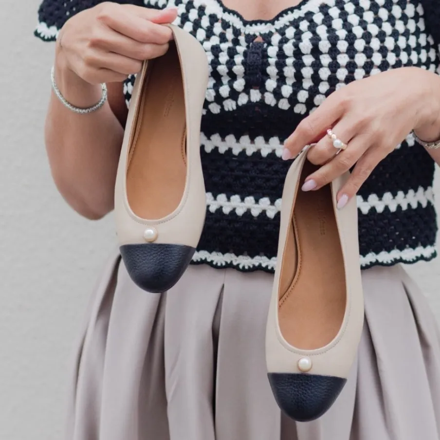 Copenhagen Shoes Ballerinasko^THE PEARL BALLERINA - BLACK / NUDE Black nude