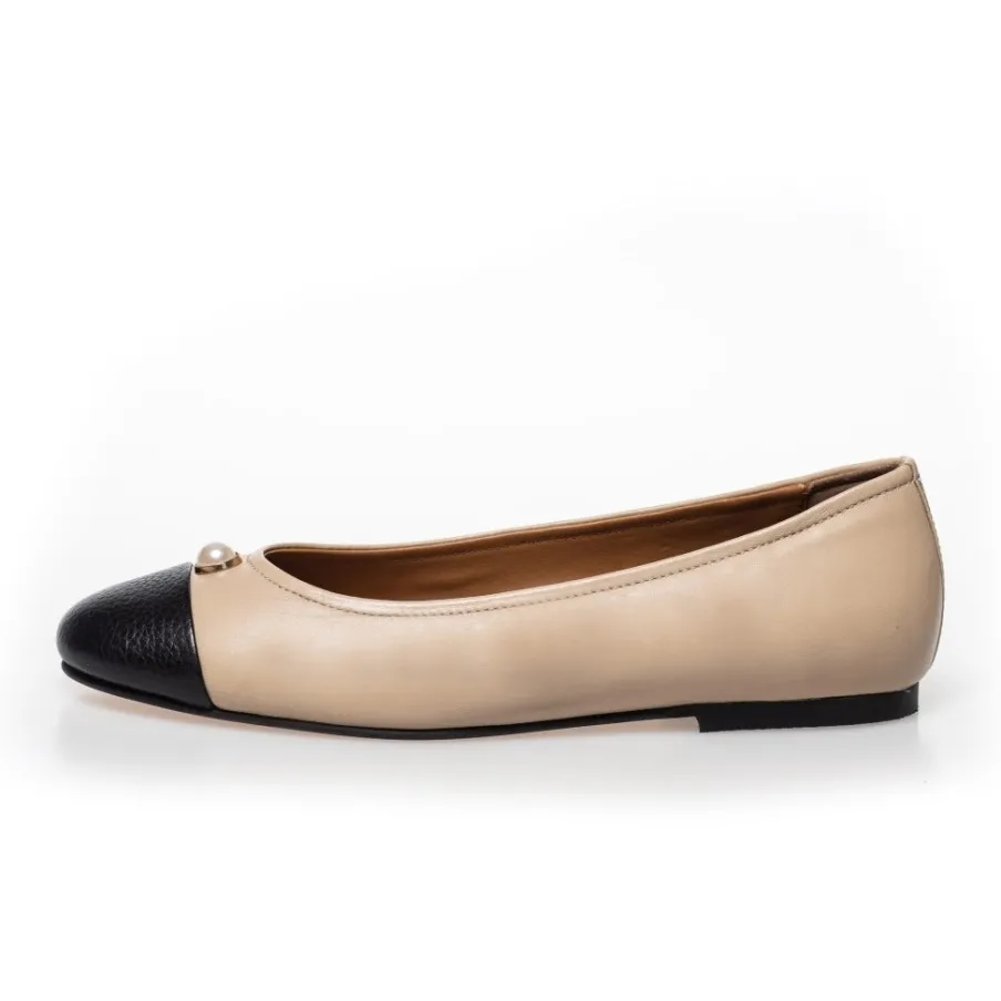 Copenhagen Shoes Ballerinasko^THE PEARL BALLERINA - BLACK / NUDE Black nude