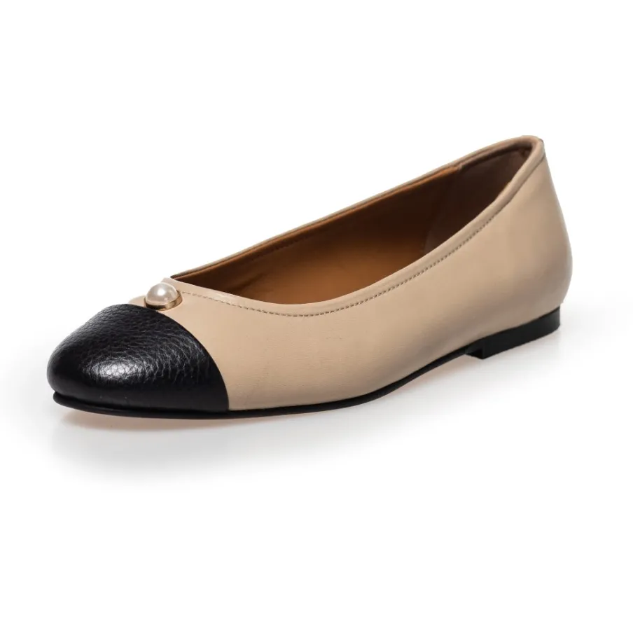 Copenhagen Shoes Ballerinasko^THE PEARL BALLERINA - BLACK / NUDE Black nude