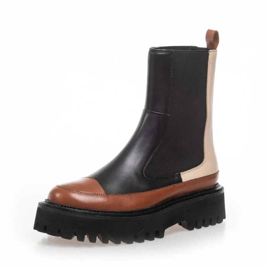 Copenhagen Shoes Chelsea Boots|Ankelstøvler^WALKING - BLACK TAN Walkingboot black tan