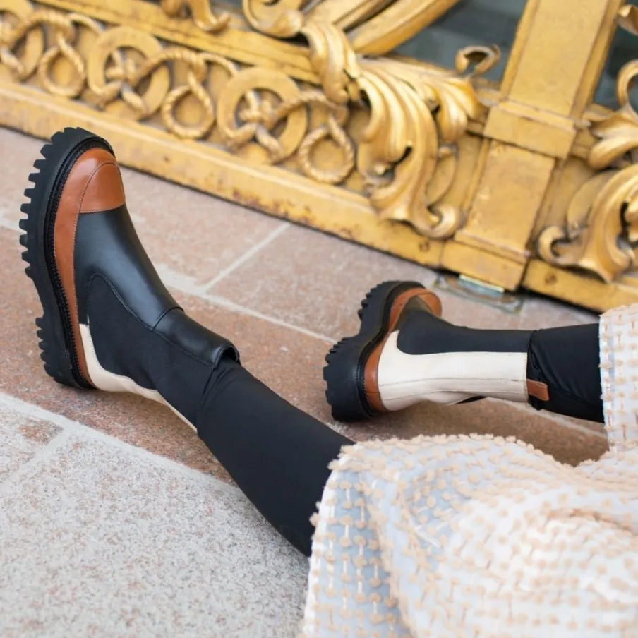 Copenhagen Shoes Chelsea Boots|Ankelstøvler^WALKING - BLACK TAN Walkingboot black tan
