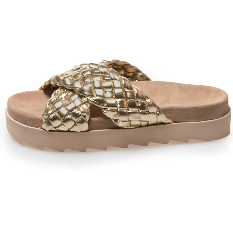 Copenhagen Shoes Flade Sandaler^WHEN THE BEACH - Gold
